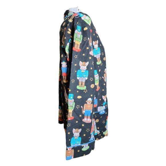 Nick & Nora Nutcracker Christmas Themed Long Sleeve Flannel Pajama Top Size L - Picture 2 of 8